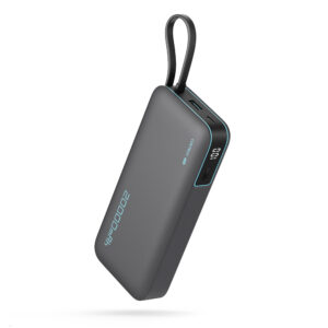 Cuktech CUKP200NGLDG 45 W 20 000 mAh powerbank beépített USB-C kábellel (szürke)