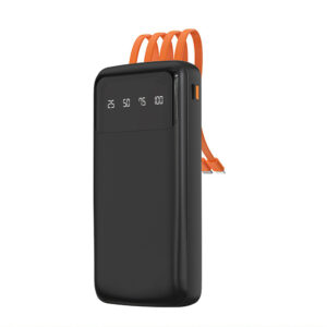 Dudao K6Pro 10000 mAh powerbank beépített kábelekkel, fekete