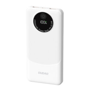 Dudao K12 10000 mAh powerbank PD 22,5 W USB-A és USB-C (fehér)