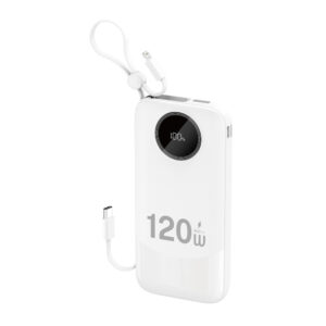 Dudao K13 10 000 mAh powerbank beépített kábelekkel (fehér)