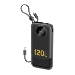 Dudao K13 10000 mAh powerbank beépített kábelekkel (fekete)