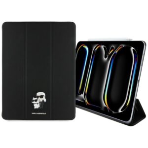 Karl Lagerfeld Saffiano Magnetic Karl & Choupette iPad Pro 13″ 2024 könyv tok (fekete)