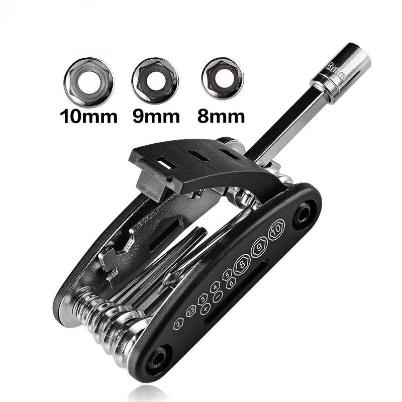 iTok webáruház - RockBros Rockbros GJ1601 16 az 1-ben kerékpáros multifunkciós szerszám (fekete) 2 Rockbros GJ1601 16-in-1 multi-tool for bicycle repair (fekete)
