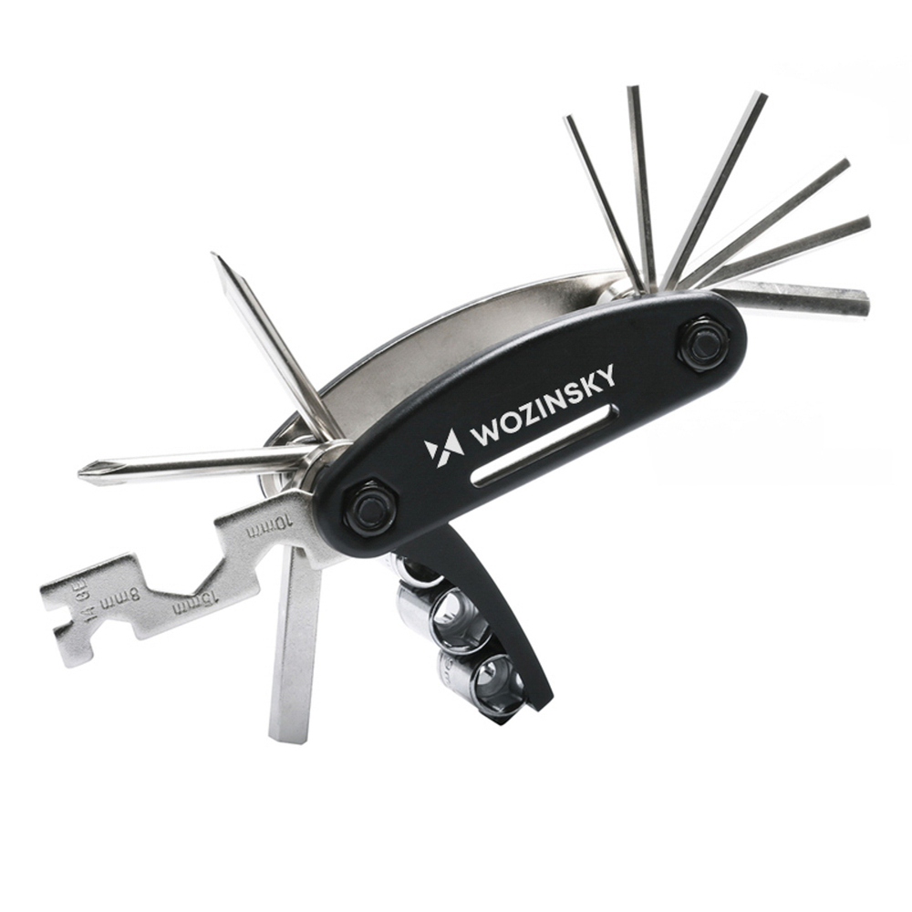 iTok webáruház - Wozinsky Wozinsky WWZ-01N 16 az 1-ben multifunkciós kerékpárjavító szerszámkészlet (fekete) 5 Wozinsky WWZ-01N 16-in-1 Multifunctional Bicycle Repair Tool Set (fekete)