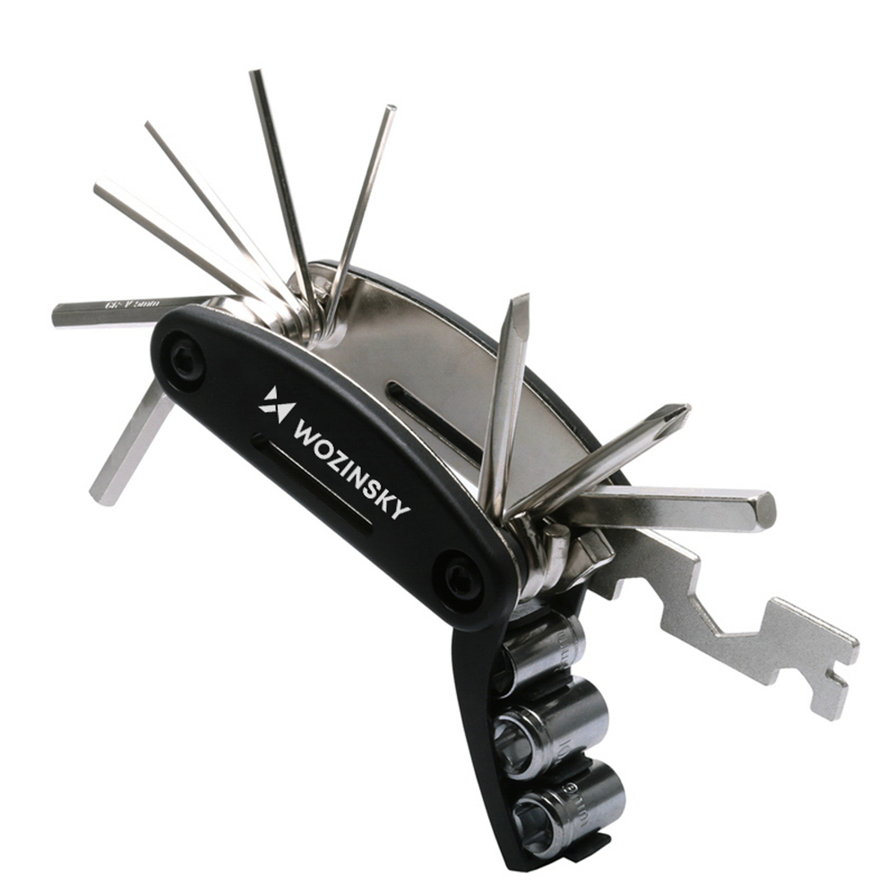 iTok webáruház - Wozinsky Wozinsky WWZ-01N 16 az 1-ben multifunkciós kerékpárjavító szerszámkészlet (fekete) 7 Wozinsky WWZ-01N 16-in-1 Multifunctional Bicycle Repair Tool Set (fekete)
