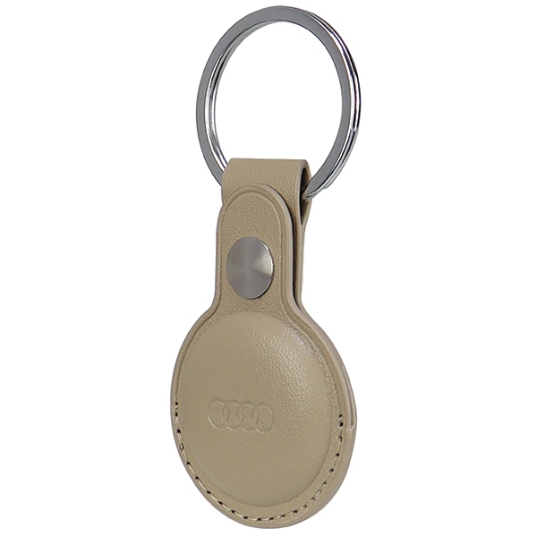 iTok webáruház - Hurtel Audi műbőr AirTag tok (bézs) 2 Audi Synthetic Leather AirTag case (bézs)