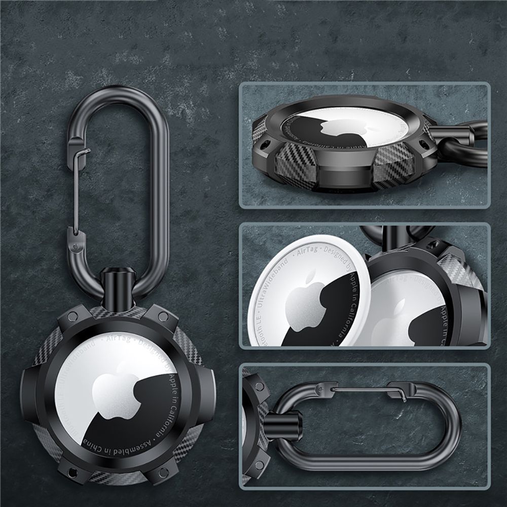 iTok webáruház - Tech-Protect Tech-Protect TPUCarbon tok Apple AirTag készülékhez (fekete) 6 Tech-Protect TPUCarbon Case for Apple AirTag (fekete)