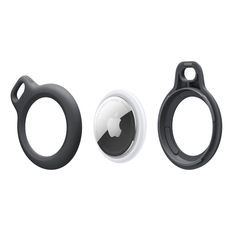 iTok webáruház - Tech-Protect Tech-Protect Rough tok Apple AirTag készülékhez karikával (fekete) 2 Tech-Protect Rough Case for Apple AirTag with Ring (fekete)