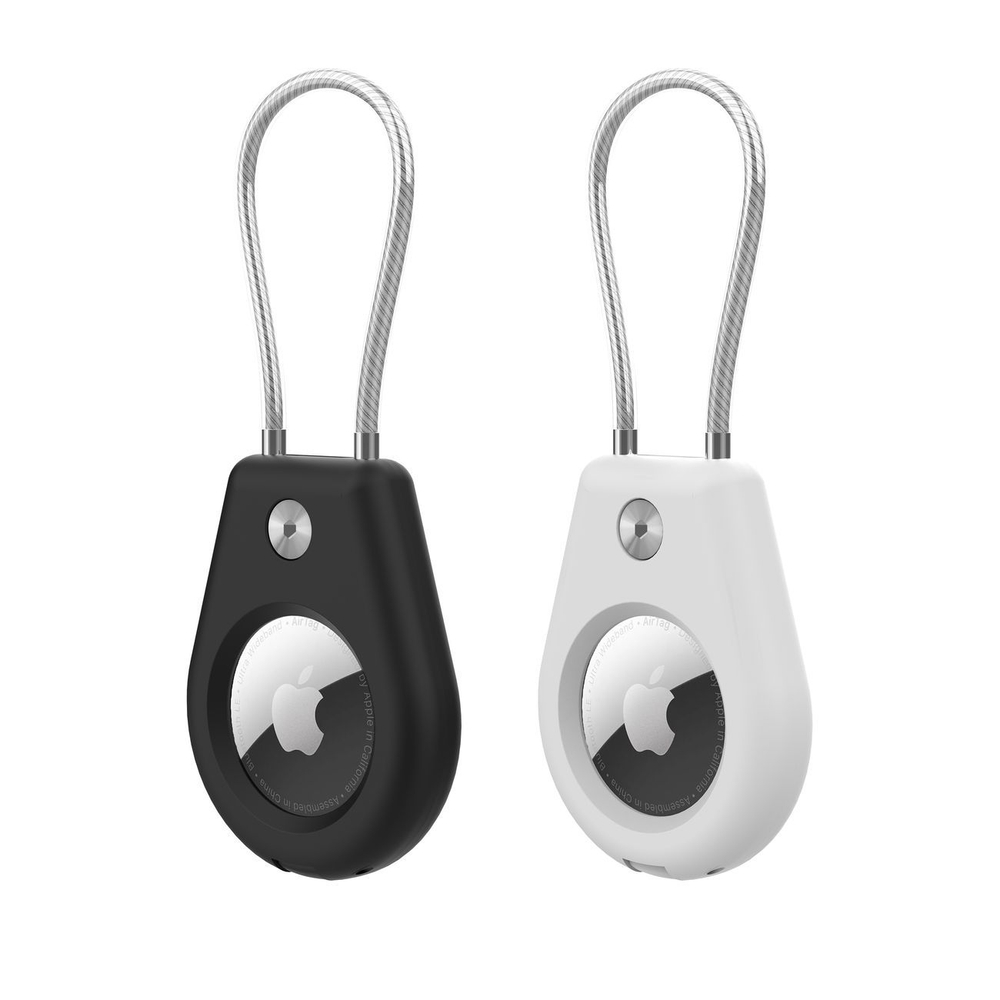 iTok webáruház - Hurtel Apple AirTag tok acélkábellel – fekete és fehér, 2 db (fekete-fehér) 1 Apple AirTag Case with Steel Cable (fekete-fehér)