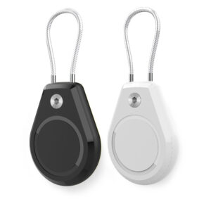 Apple AirTag vízálló tok acélkábellel, 2 db (fekete-fehér)