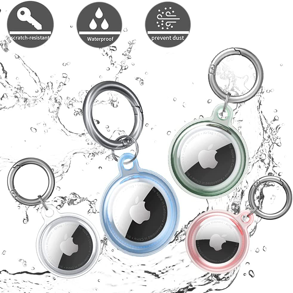iTok webáruház - Hurtel Apple AirTag vízálló tok, átlátszó, zöld, kék és rózsaszín – 4 db 6 Apple AirTag waterproof case - transparent, green, blue, pink - 4 pieces