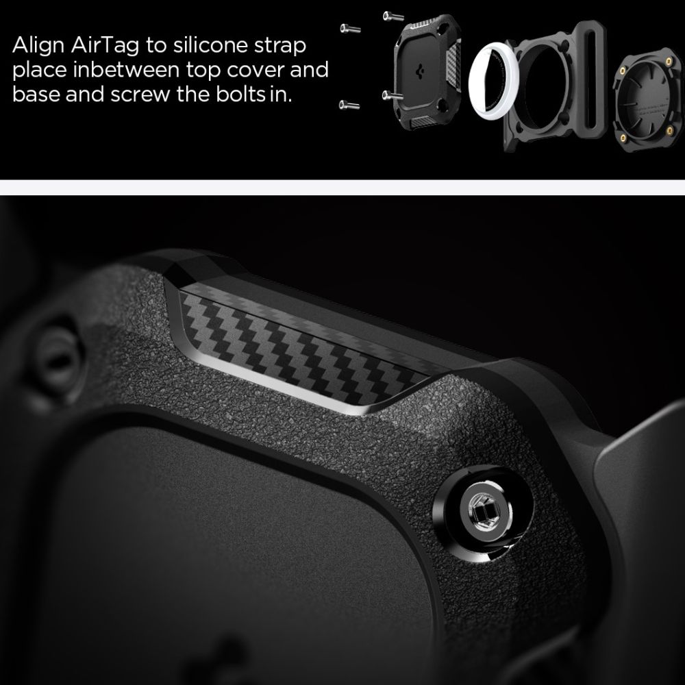 iTok webáruház - Spigen Spigen Tough Armor Pet Collar AirTag 1/2 tok (fekete) 3 Spigen Tough Armor Pet Collar AirTag 1/2 Case (fekete)