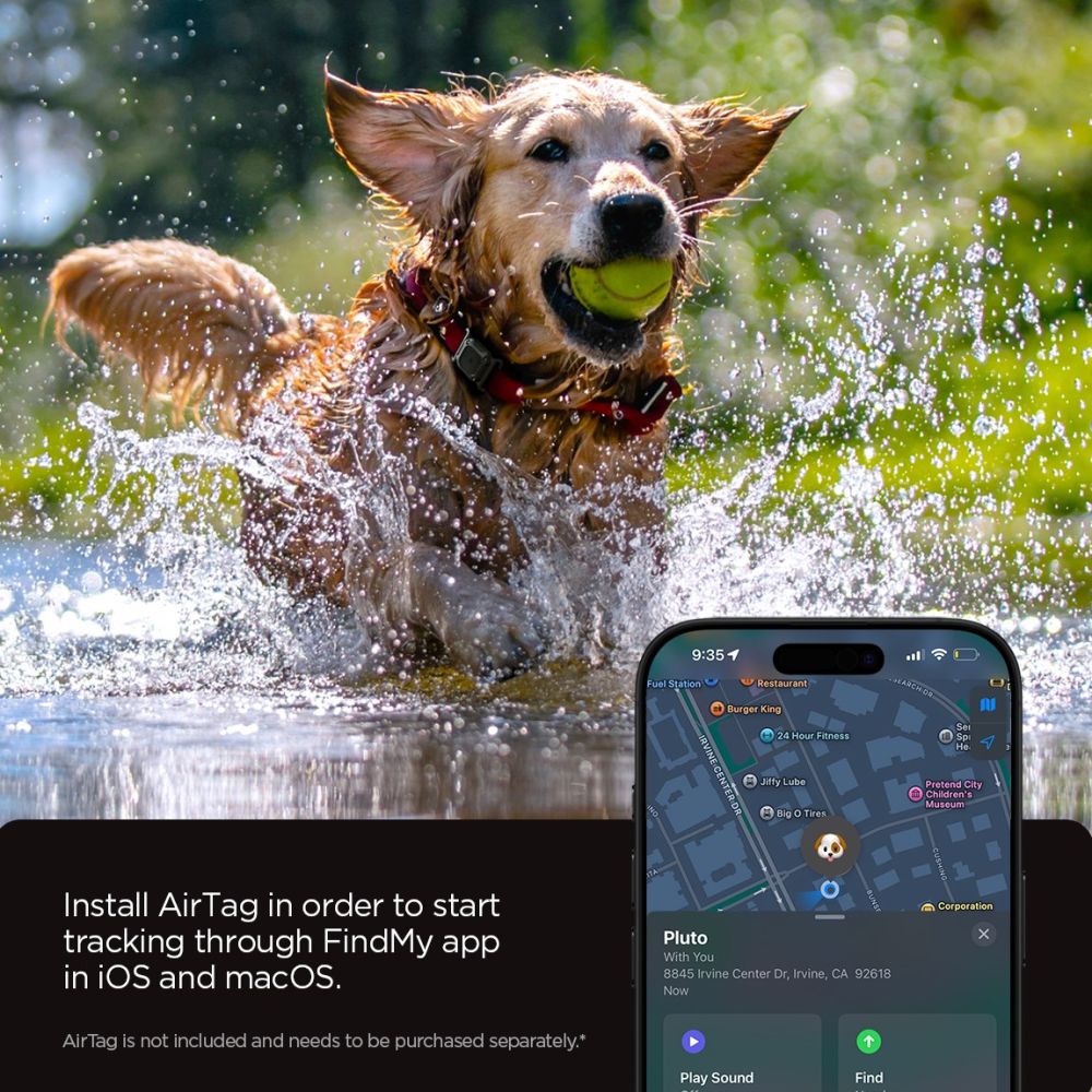 iTok webáruház - Spigen Spigen Tough Armor Pet Collar AirTag 1/2 tok (fekete) 4 Spigen Tough Armor Pet Collar AirTag 1/2 Case (fekete)