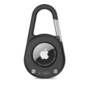 Tech-Protect Slidelock karabineres kulcstartó tok Apple AirTag 1/2 (fekete)