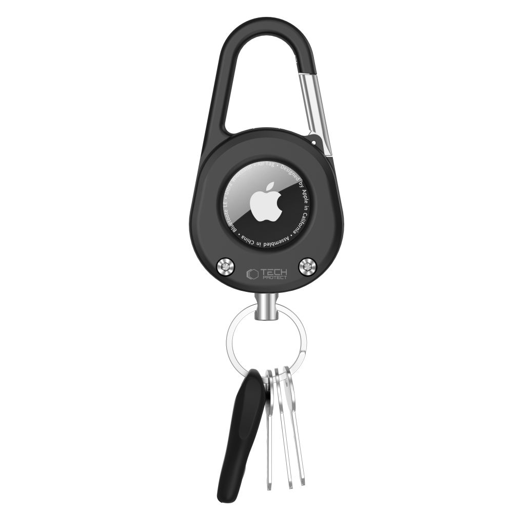 iTok webáruház - Tech-Protect Tech-Protect Slidelock karabineres kulcstartó tok Apple AirTag 1/2 (fekete) 2 Tech-Protect Slidelock Carabiner Keychain Case for Apple AirTag 1/2 (fekete)
