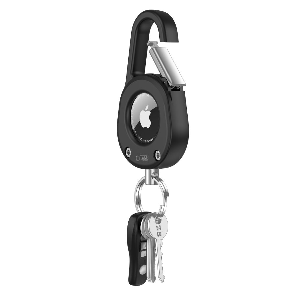 iTok webáruház - Tech-Protect Tech-Protect Slidelock karabineres kulcstartó tok Apple AirTag 1/2 (fekete) 4 Tech-Protect Slidelock Carabiner Keychain Case for Apple AirTag 1/2 (fekete)