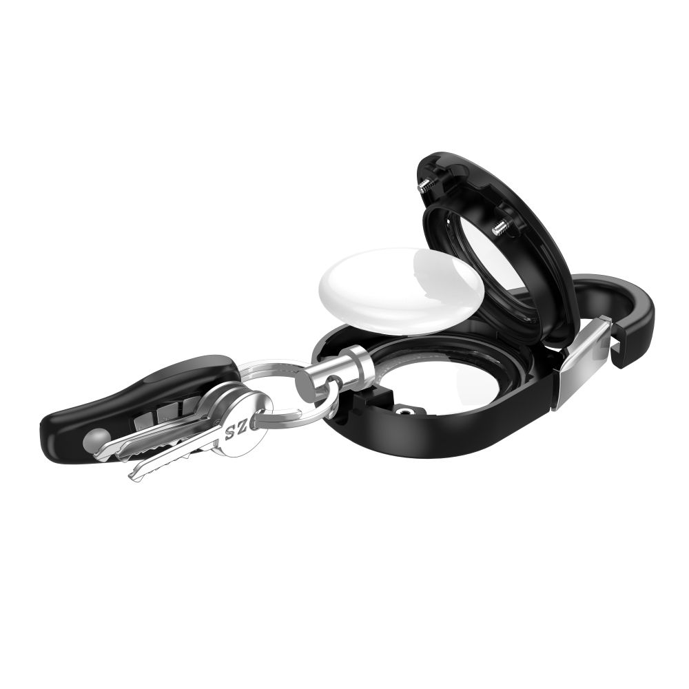 iTok webáruház - Tech-Protect Tech-Protect Slidelock karabineres kulcstartó tok Apple AirTag 1/2 (fekete) 5 Tech-Protect Slidelock Carabiner Keychain Case for Apple AirTag 1/2 (fekete)