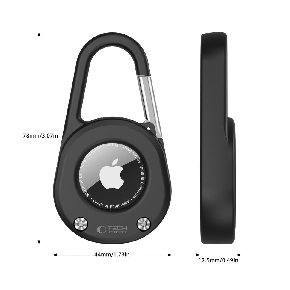 iTok webáruház - Tech-Protect Tech-Protect Slidelock karabineres kulcstartó tok Apple AirTag 1/2 (fekete) 6 Tech-Protect Slidelock Carabiner Keychain Case for Apple AirTag 1/2 (fekete)