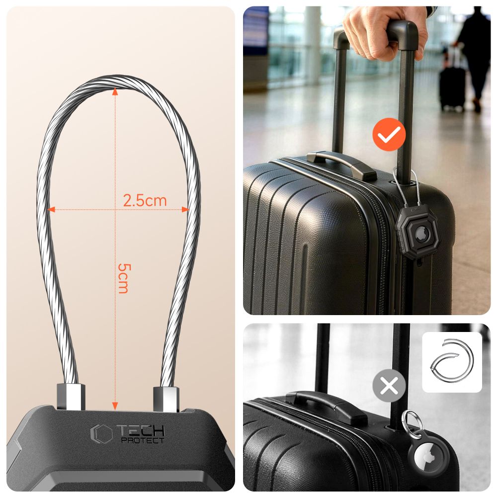 iTok webáruház - Tech-Protect Tech-Protect Kevlar Seal tok Apple AirTag 1/2 készülékhez (fekete) 4 Tech-Protect Kevlar Seal Case for Apple AirTag 1/2 (fekete)