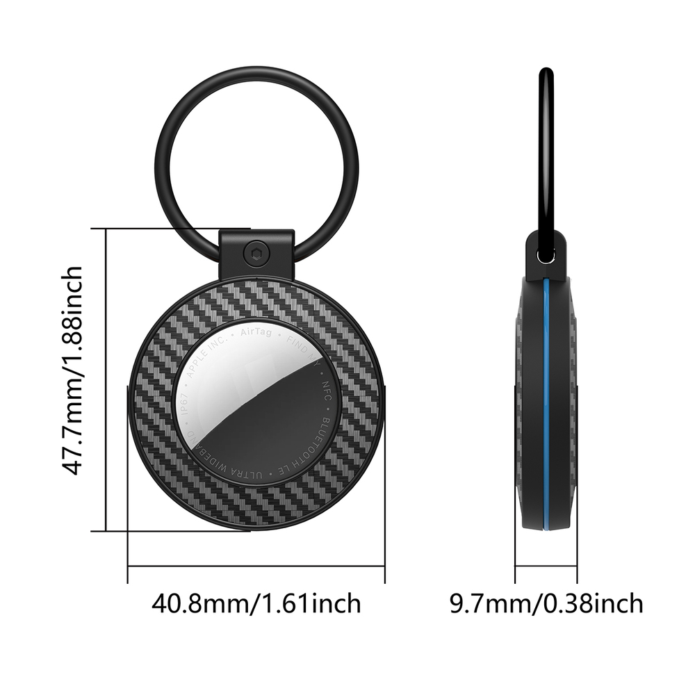 iTok webáruház - Hurtel Hurtel WAT-87 AirTag tok kulcstartóval, 4 db (többszínű) 2 Airtag case with carbon fiber pattern keychain, 4 pcs. (többszínű)