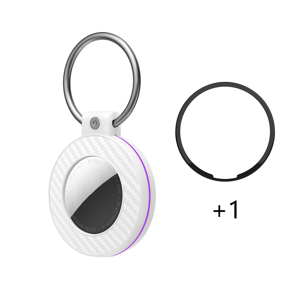iTok webáruház - Hurtel Hurtel WAT-87 AirTag tok kulcstartóval, 4 db (többszínű) 3 Airtag case with carbon fiber pattern keychain, 4 pcs. (többszínű)