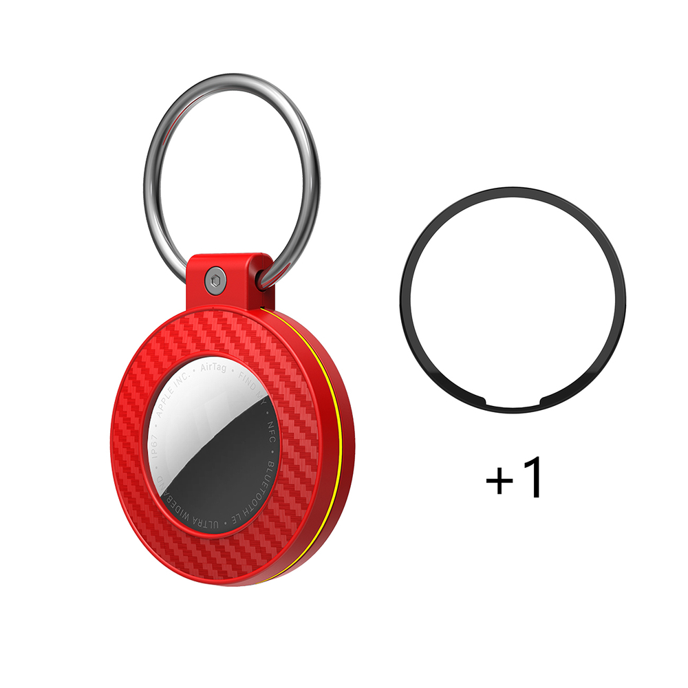iTok webáruház - Hurtel Hurtel WAT-87 AirTag tok kulcstartóval, 4 db (többszínű) 4 Airtag case with carbon fiber pattern keychain, 4 pcs. (többszínű)