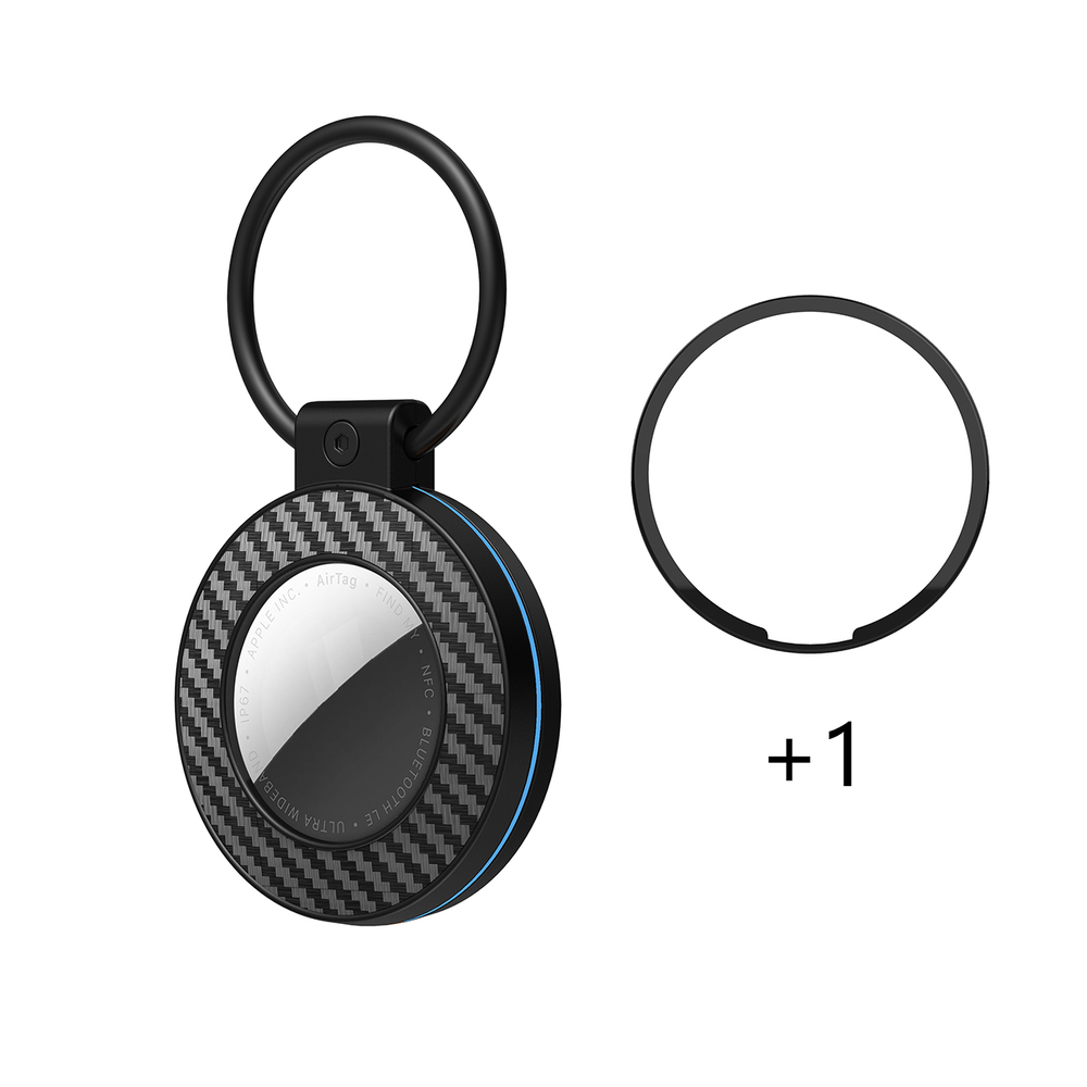 iTok webáruház - Hurtel Hurtel WAT-87 AirTag tok kulcstartóval, 4 db (többszínű) 5 Airtag case with carbon fiber pattern keychain, 4 pcs. (többszínű)