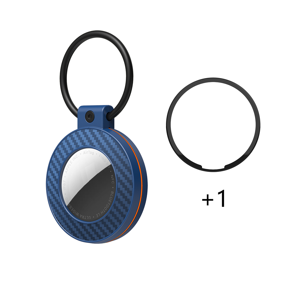 iTok webáruház - Hurtel Hurtel WAT-87 AirTag tok kulcstartóval, 4 db (többszínű) 6 Airtag case with carbon fiber pattern keychain, 4 pcs. (többszínű)