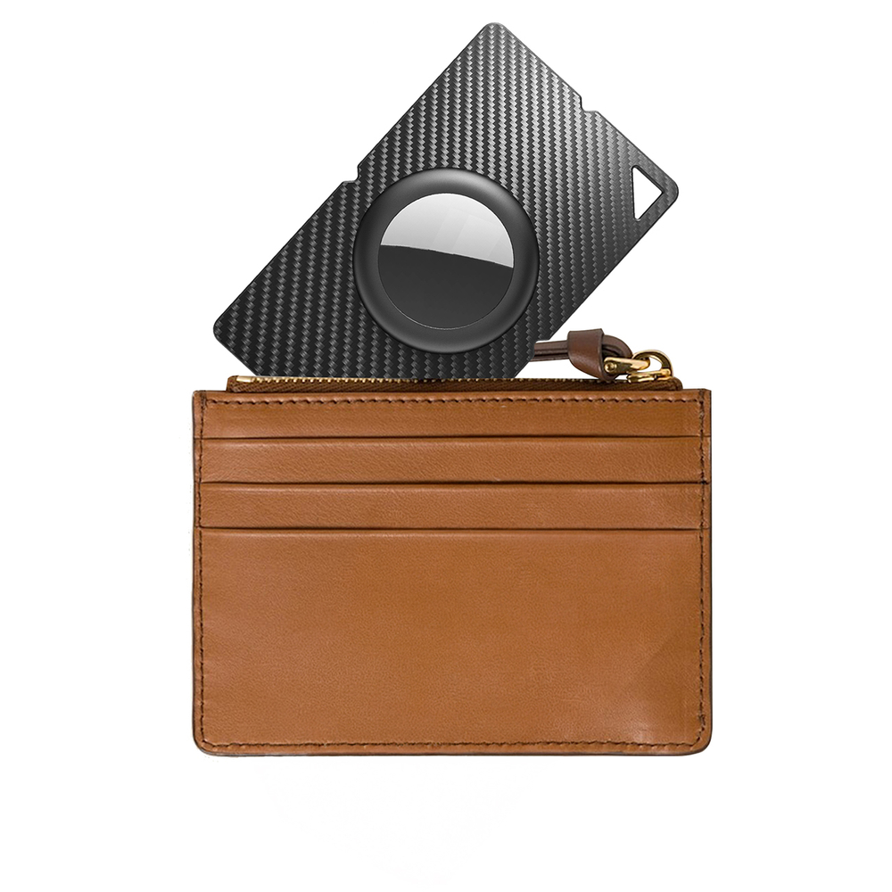 iTok webáruház - Hurtel Hurtel AirTag kártyatok WAT-84 (fekete) 3 Airtag Carbon Fiber Pattern Wallet Card Case (fekete)