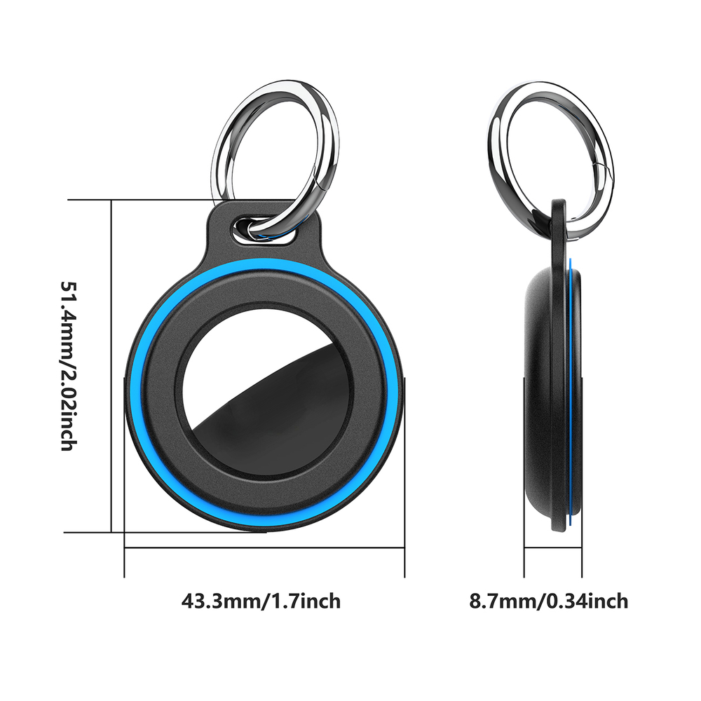 iTok webáruház - Hurtel Hurtel WAT-86 AirTag tok rugós csattal, 2 db (fekete) 5 Airtag case with spring buckle, set of 2 (fekete)