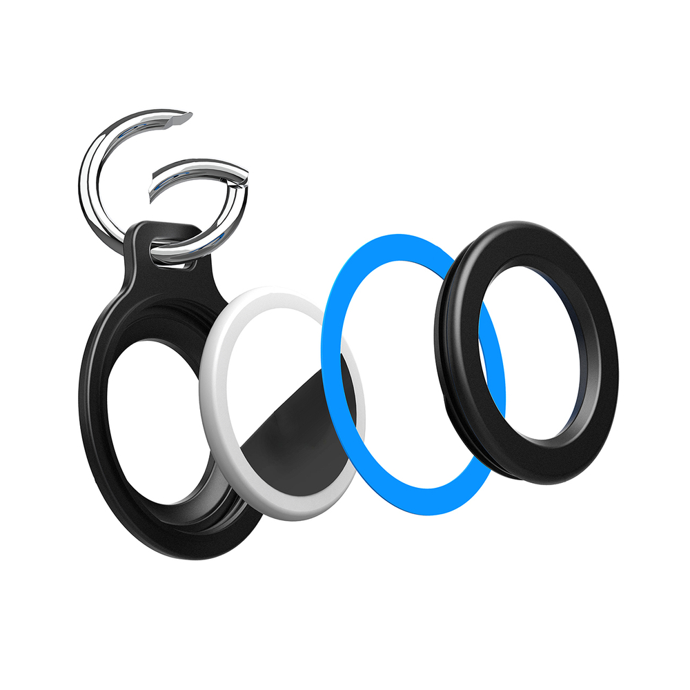iTok webáruház - Hurtel Hurtel WAT-86 AirTag tok rugós csattal, 2 db (fekete) 6 Airtag case with spring buckle, set of 2 (fekete)