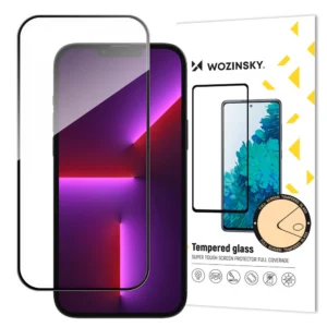Wozinsky Full Glue edzett üveg iPhone 16-hoz, fekete kerettel