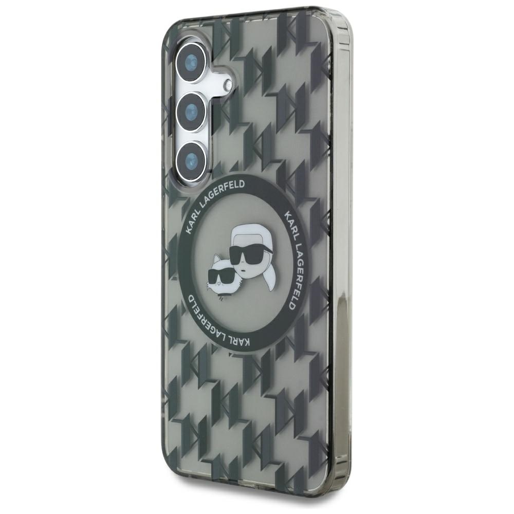 iTok webáruház - Karl Lagerfeld Karl Lagerfeld Button Karl & Choupette Heads On KL Pattern MagSafe tok Samsung Galaxy S25 készülékhez – fekete 2 Case Karl Lagerfeld Button Karl&Choupette Heads On KL Pattern MagSafe Samsung Galaxy S25 black