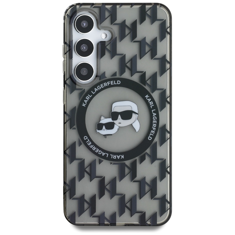 iTok webáruház - Karl Lagerfeld Karl Lagerfeld Button Karl & Choupette Heads On KL Pattern MagSafe tok Samsung Galaxy S25 készülékhez – fekete 3 Case Karl Lagerfeld Button Karl&Choupette Heads On KL Pattern MagSafe Samsung Galaxy S25 black