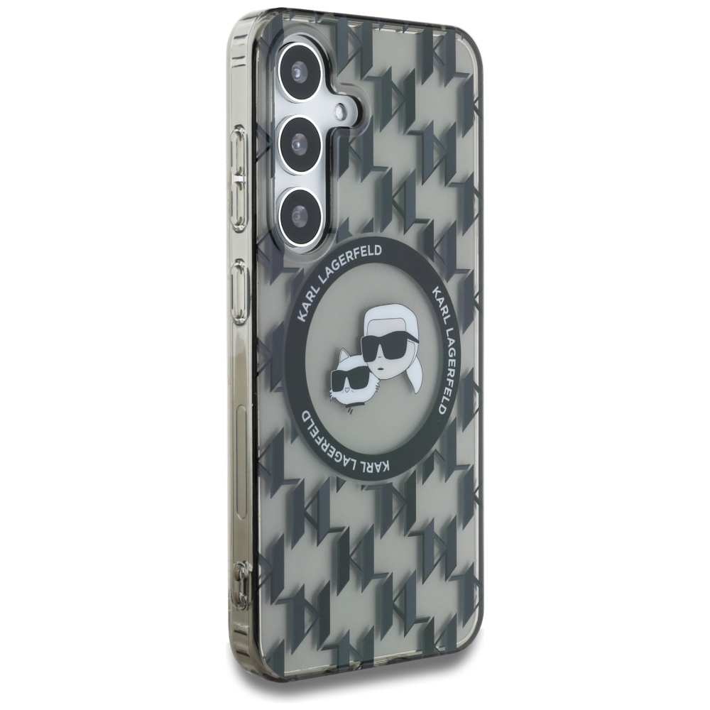 iTok webáruház - Karl Lagerfeld Karl Lagerfeld Button Karl & Choupette Heads On KL Pattern MagSafe tok Samsung Galaxy S25 készülékhez – fekete 4 Case Karl Lagerfeld Button Karl&Choupette Heads On KL Pattern MagSafe Samsung Galaxy S25 black