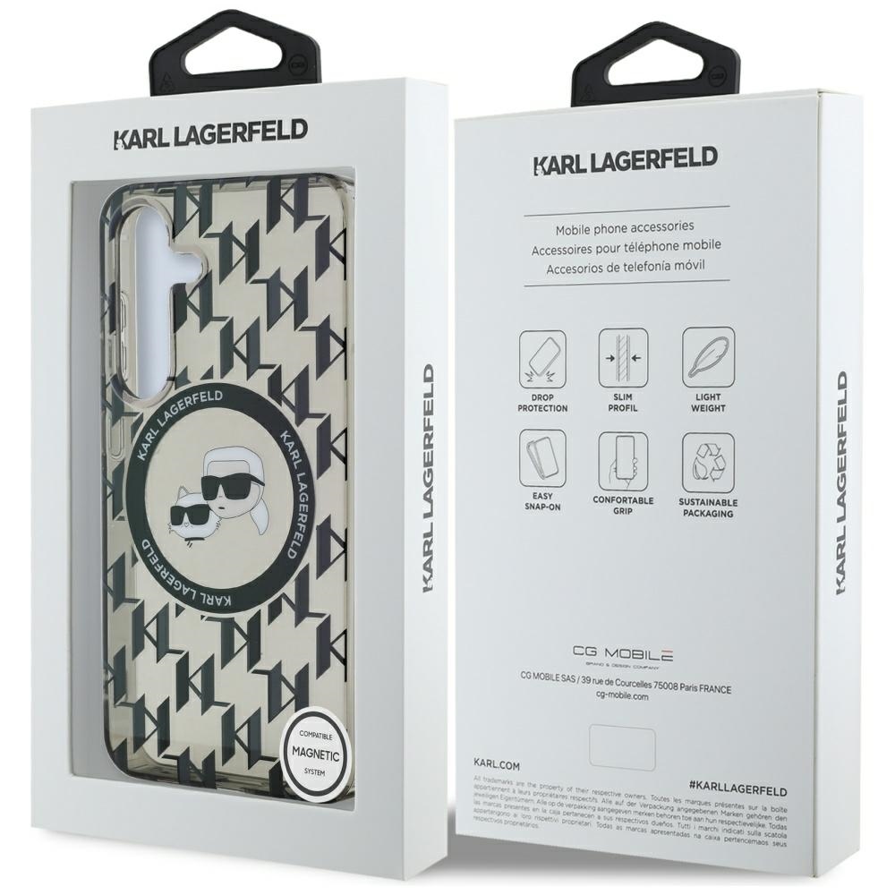 iTok webáruház - Karl Lagerfeld Karl Lagerfeld Button Karl & Choupette Heads On KL Pattern MagSafe tok Samsung Galaxy S25 készülékhez – fekete 8 Case Karl Lagerfeld Button Karl&Choupette Heads On KL Pattern MagSafe Samsung Galaxy S25 black