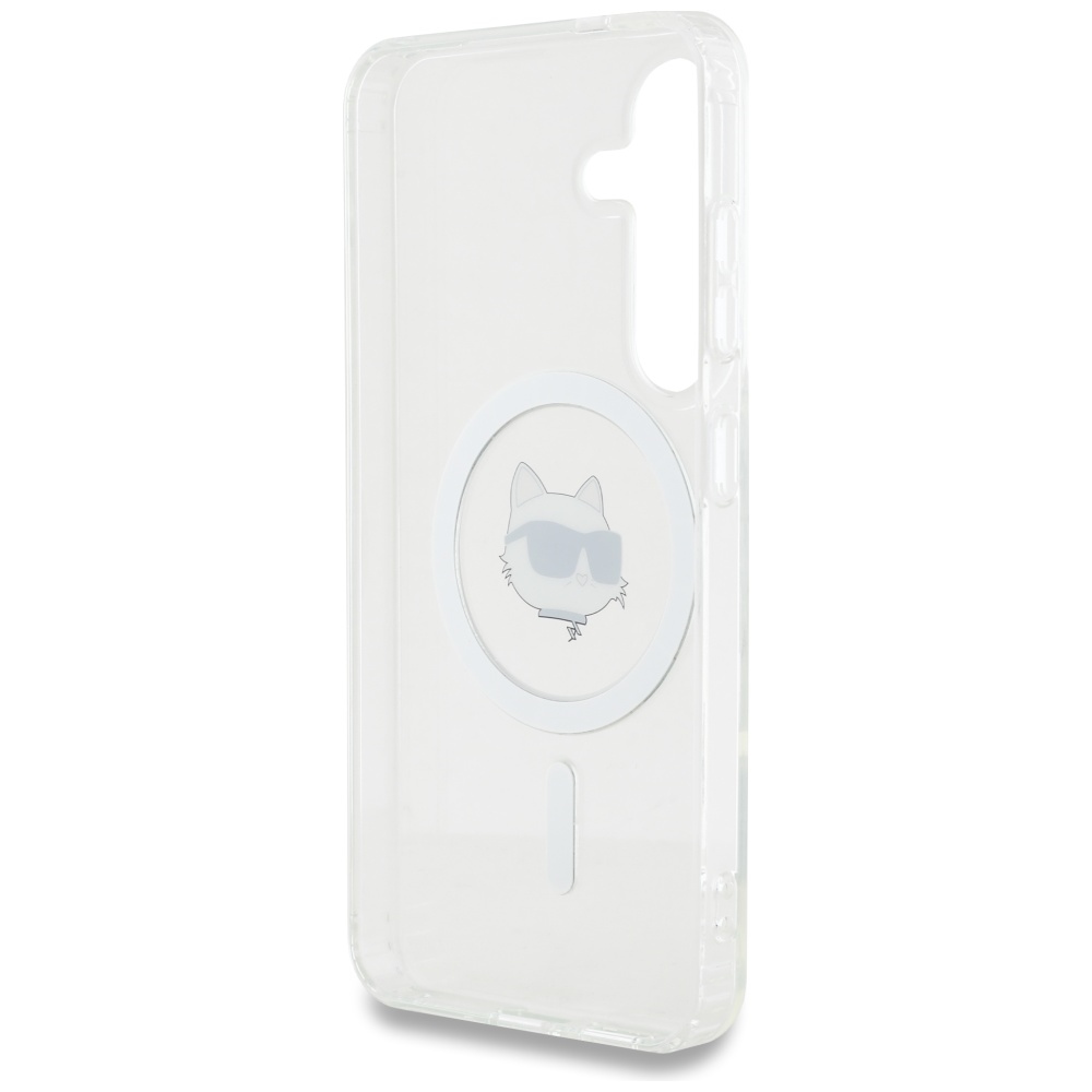 iTok webáruház - Karl Lagerfeld Karl Lagerfeld Button Choupette Head Printed Logo MagSafe tok Samsung Galaxy S25 készülékhez, fehér 7 Case Karl Lagerfeld Button Choupette Head Printed Logo MagSafe Samsung Galaxy S25 white