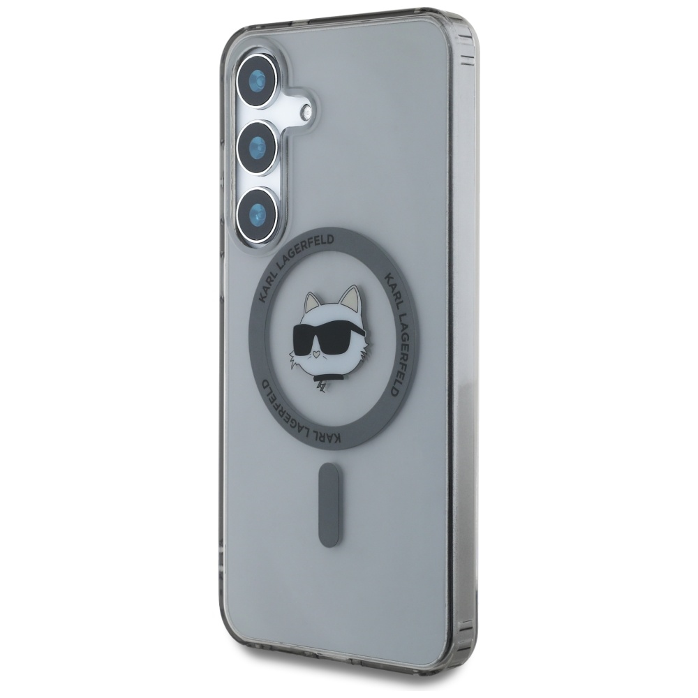 iTok webáruház - Karl Lagerfeld Karl Lagerfeld Button Choupette Head Printed Logo MagSafe tok Samsung Galaxy S25 készülékhez, fekete 2 Karl Lagerfeld Button Choupette Head Printed Logo MagSafe Samsung Galaxy S25 case black