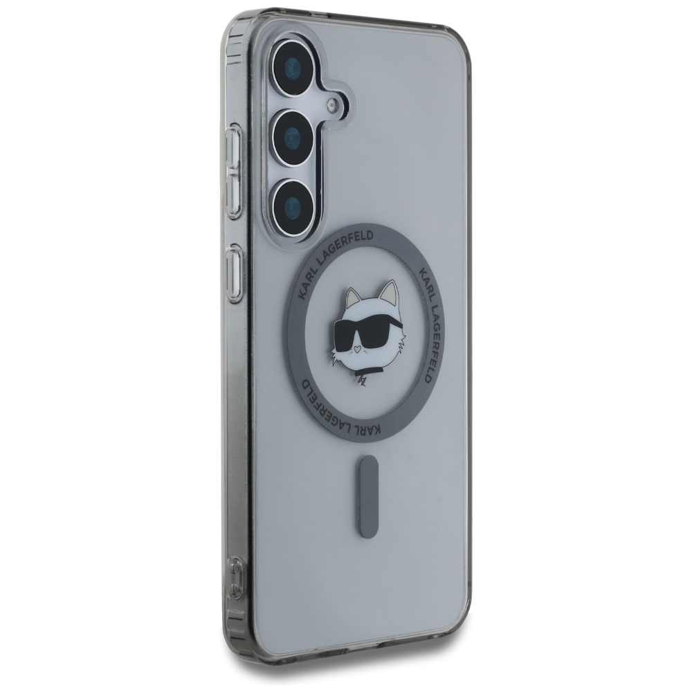 iTok webáruház - Karl Lagerfeld Karl Lagerfeld Button Choupette Head Printed Logo MagSafe tok Samsung Galaxy S25 készülékhez, fekete 4 Karl Lagerfeld Button Choupette Head Printed Logo MagSafe Samsung Galaxy S25 case black