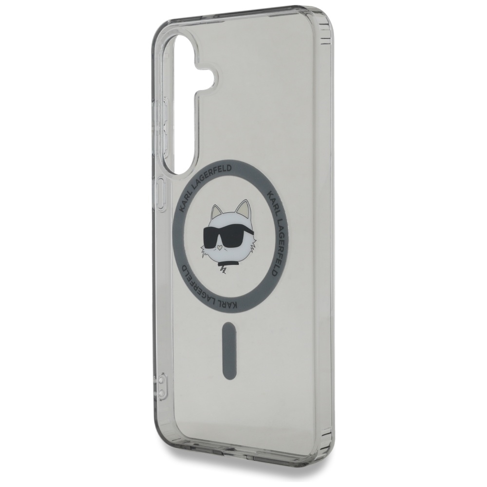 iTok webáruház - Karl Lagerfeld Karl Lagerfeld Button Choupette Head Printed Logo MagSafe tok Samsung Galaxy S25 készülékhez, fekete 6 Karl Lagerfeld Button Choupette Head Printed Logo MagSafe Samsung Galaxy S25 case black