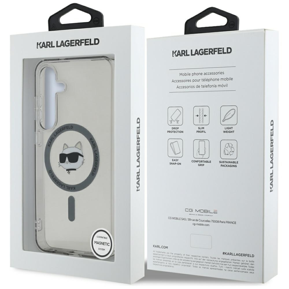 iTok webáruház - Karl Lagerfeld Karl Lagerfeld Button Choupette Head Printed Logo MagSafe tok Samsung Galaxy S25 készülékhez, fekete 8 Karl Lagerfeld Button Choupette Head Printed Logo MagSafe Samsung Galaxy S25 case black