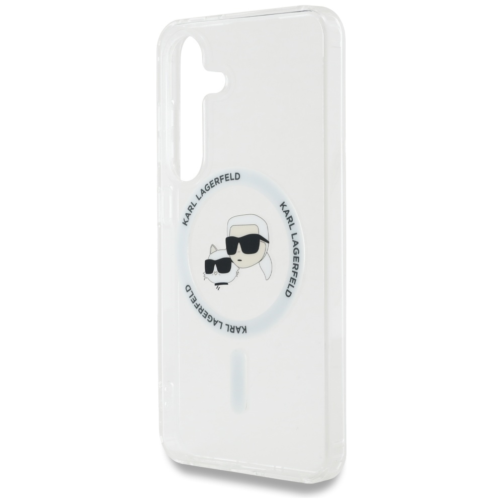 iTok webáruház - Karl Lagerfeld Karl Lagerfeld Button Karl & Choupette Heads Printed Logo MagSafe tok Samsung Galaxy S25 készülékhez – fehér 6 Case Karl Lagerfeld Button Karl & Choupette Heads Printed Logo MagSafe Samsung Galaxy S25 white