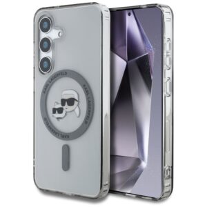 Karl Lagerfeld tok Karl & Choupette fejes logóval, MagSafe, Samsung Galaxy S25 készülékhez, fekete