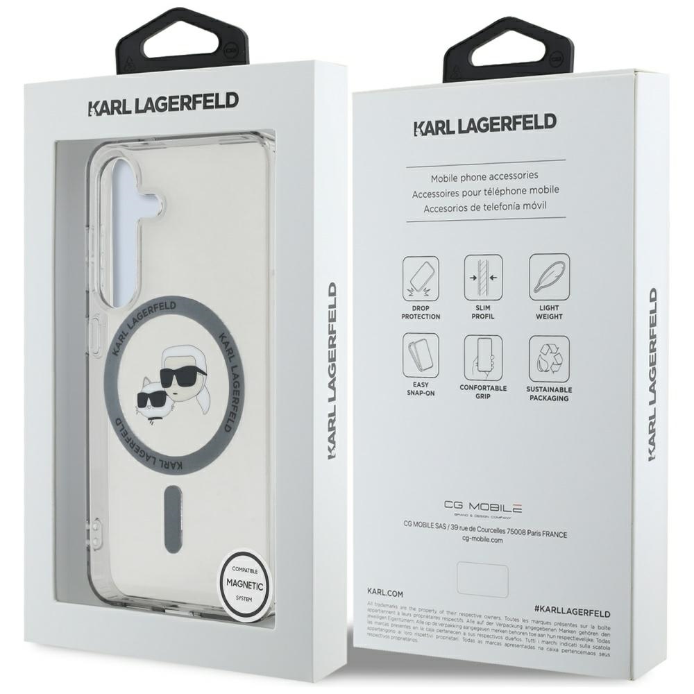 iTok webáruház - Karl Lagerfeld Karl Lagerfeld tok Karl & Choupette fejes logóval, MagSafe, Samsung Galaxy S25 készülékhez, fekete 8 Karl Lagerfeld Button Karl & Choupette Heads Printed Logo MagSafe Samsung Galaxy S25 case black