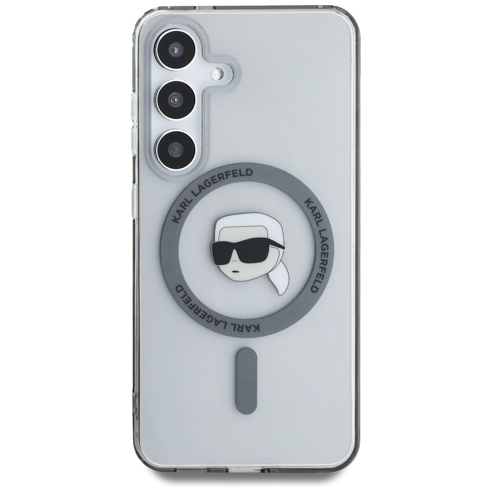iTok webáruház - Karl Lagerfeld Karl Lagerfeld Button Karl Head Printed Logo MagSafe tok Samsung Galaxy S25 készülékhez – fekete 3 Case Karl Lagerfeld Button Karl Head Printed Logo MagSafe Samsung Galaxy S25 black