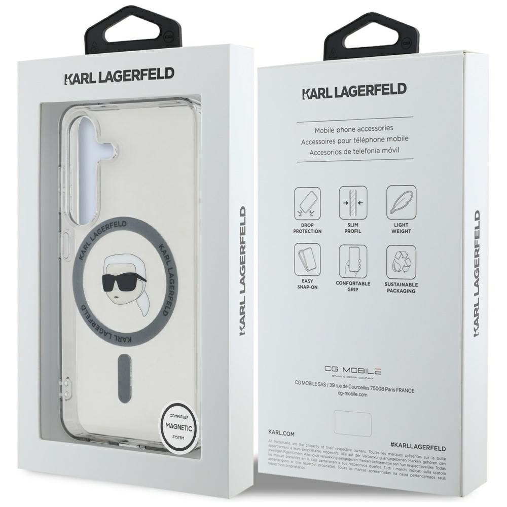 iTok webáruház - Karl Lagerfeld Karl Lagerfeld Button Karl Head Printed Logo MagSafe tok Samsung Galaxy S25 készülékhez – fekete 8 Case Karl Lagerfeld Button Karl Head Printed Logo MagSafe Samsung Galaxy S25 black