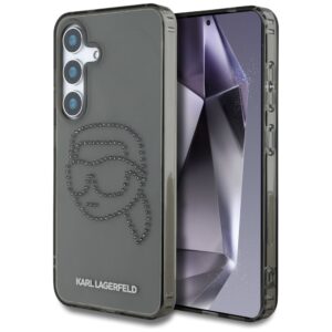 Karl Lagerfeld Rhinestones Karl Head Logo tok Samsung Galaxy S25 készülékhez – fekete