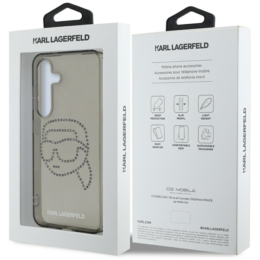 iTok webáruház - Karl Lagerfeld Karl Lagerfeld Rhinestones Karl Head Logo tok Samsung Galaxy S25 készülékhez – fekete 8 Case Karl Lagerfeld Rhinestones Karl Head Logo Samsung Galaxy S25 black