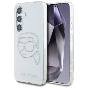 Karl Lagerfeld Rhinestones Karl Head Logo tok Samsung Galaxy S25 készülékhez – átlátszó