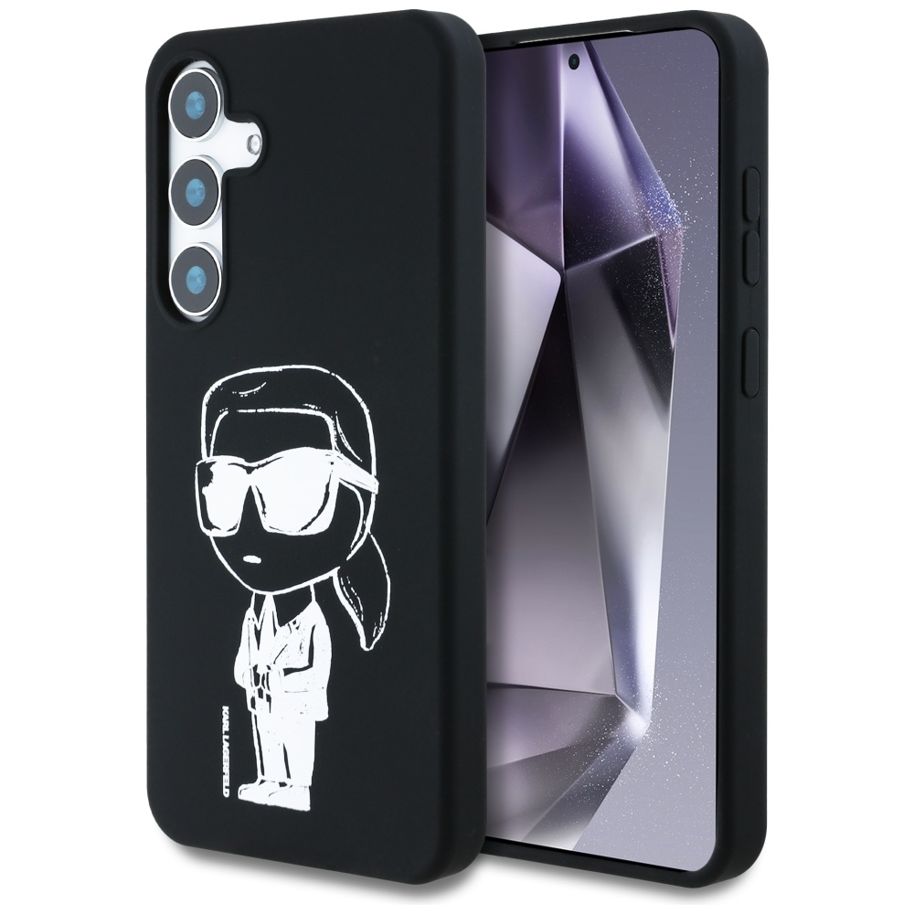 iTok webáruház - Karl Lagerfeld Karl Lagerfeld szilikon tok Graffiti Ikonik nyomott logóval, MagSafe, Samsung Galaxy S25 – fekete 1 Case Karl Lagerfeld Silicone Graffiti Ikonik Printed Logo MagSafe Samsung Galaxy S25 black